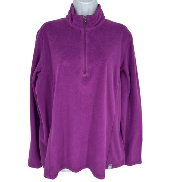 REI Co-Op Womens Purple Fleece Pullover 1/4 Zip Long Sleeve Jacket XXL - Picture 1 of 9